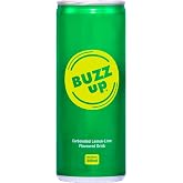 Buzz Up Lemon-Lime Carbonated Drink &ndash; 250ml (8.45 fl oz) Cans | Fizzy Citrus Soft Drink | Refreshing Sparkling Beverage | 12 Pack