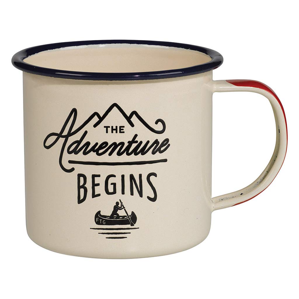 Gentlemen's Hardware Adventure Enamel Camping Coffee Mug, White, 325 ml