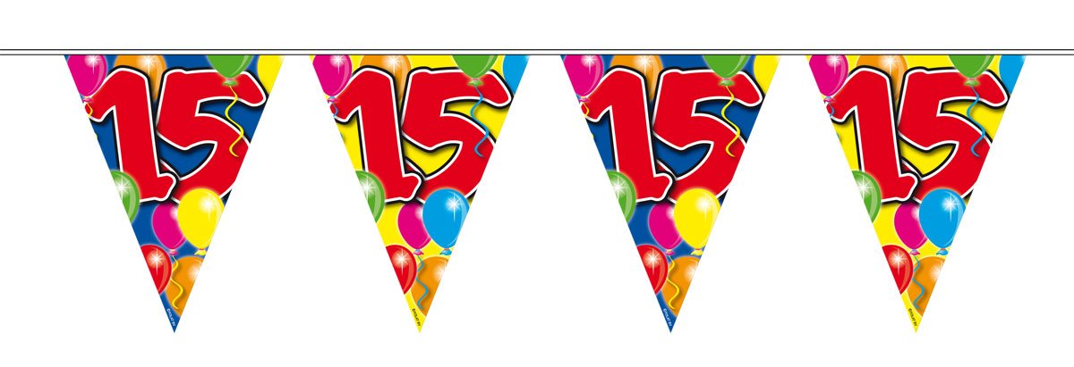 Folat - 15th Birthday Balloons Garland For Party Decoration - 10 meters - Multicolor — image 1
