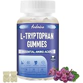 andmino L Tryptophan Gummies 500mg, with Trehalose, Grape Flavor, 60 | tryptophan supplement, Natural Relaxation &amp; Serotonin Support, Gluten Free