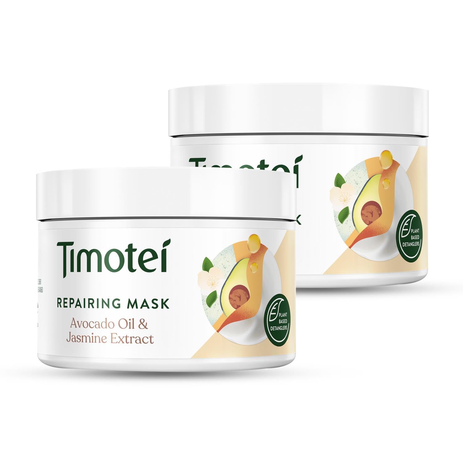 Timotei Shampoo, Conditioner or Mask Silicon-Free Made from Natural Herbal Ingredients and Plant Based Detanglers Suitable for All Types of Hair 300ml, 2 Pack (Repairing Mask)