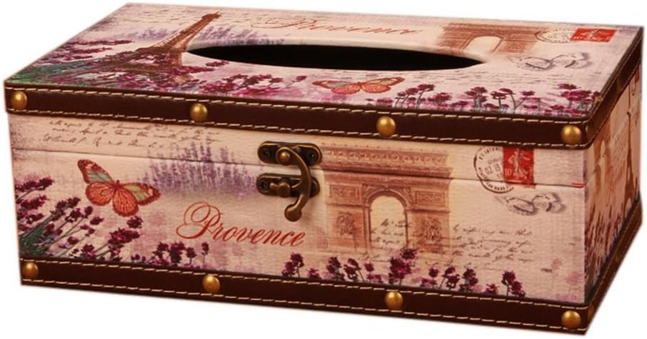 Gentle Meow Retro Creative Living Room Restaurant Tissue Box, Flowers and Butterflies