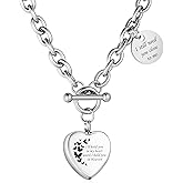 XIUDA Heart Cremation Urn Necklaces for Ashes Locket Cremation Jewelry for Human Ashes Stainless Steel Memorial Keepsake Pendant for Women