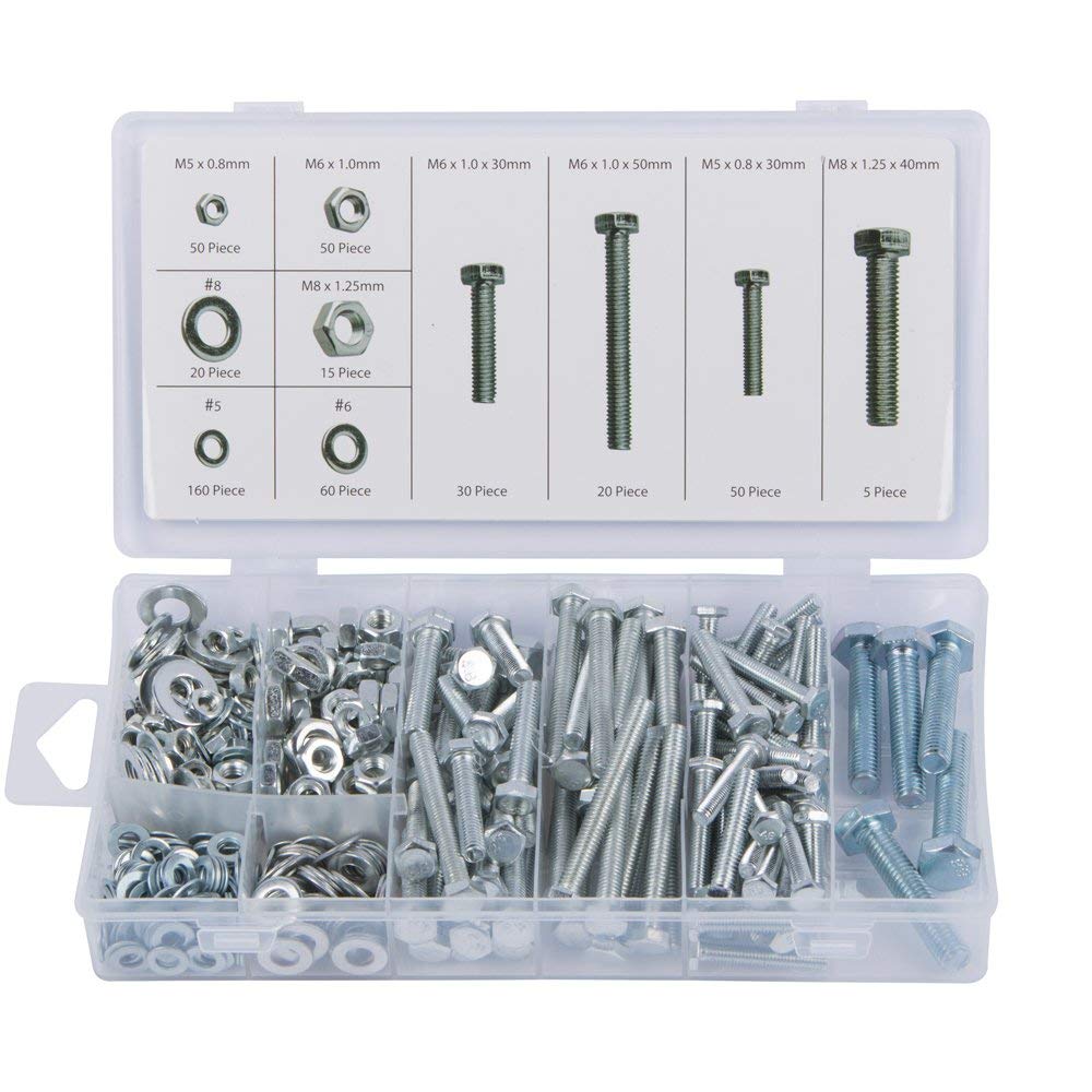 3X460Pcs Nut and Washer Assortment, Silver