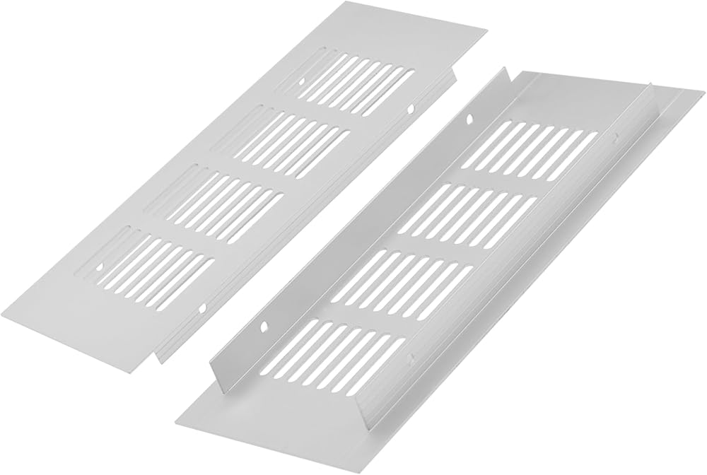 DDHOMIN 2pcs Silver Aluminum Alloy Mesh Air Vent Grille Cover 80x200mm Cabinet
