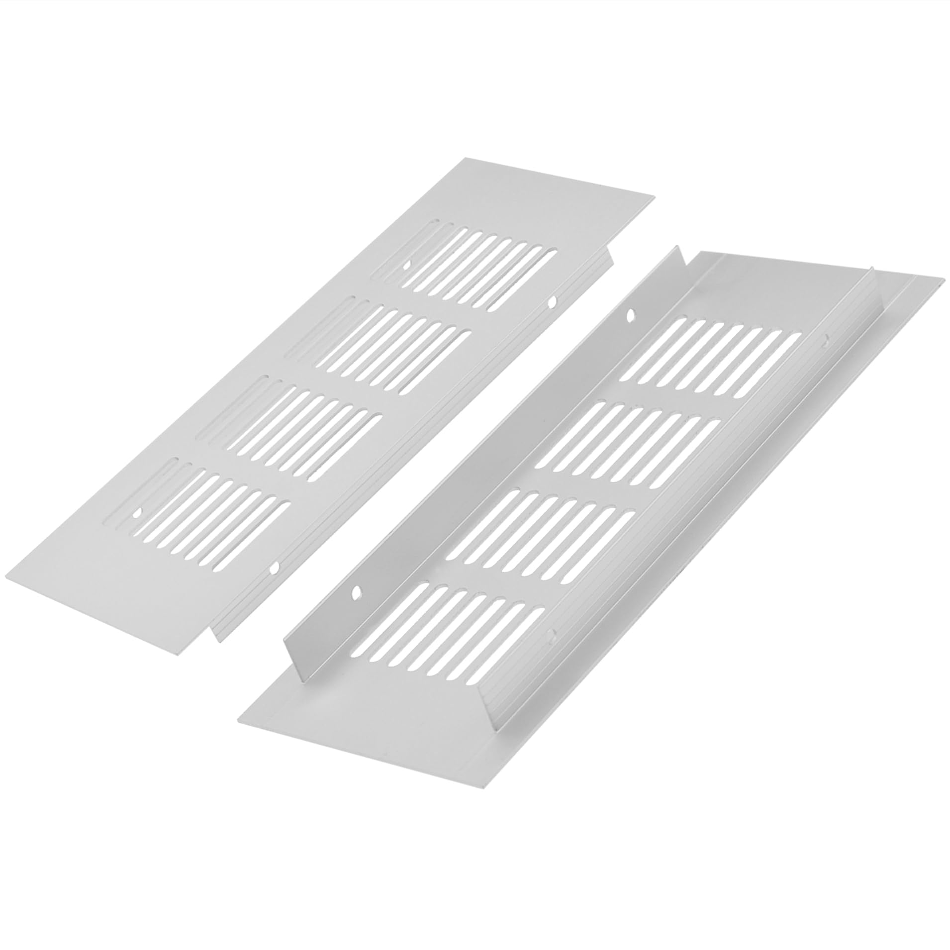2 PCS 80 * 200mm Silver Aluminum Alloy Mesh Air Vent Grille Cover for Cabinets and Furnitures