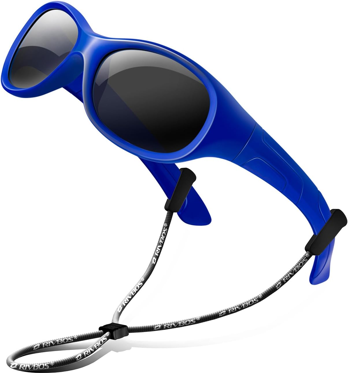 RIVBOS Rubber Kids Polarized Sunglasses With Strap Glasses Shades for Boys Girls Baby and Children Age 3-10 RBK003