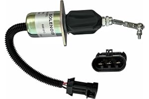 Recmod 6681513 Fuel Shutoff Solenoid Compatible with Bobcat Skid Steer 751 753 763 773 643 743 Stop Shut Down Off Solenoid Kit for 325 328 331 334 337 341 S150 S160 S175 S185 T190 12V