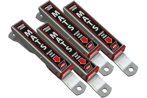 Malco Mat Clamp - Heavy Duty Aluminum Car Wash Floor Mat Hanger/Hold Your Floor Mats While You Clean Your Car/Pack of 4 (810149PK4)