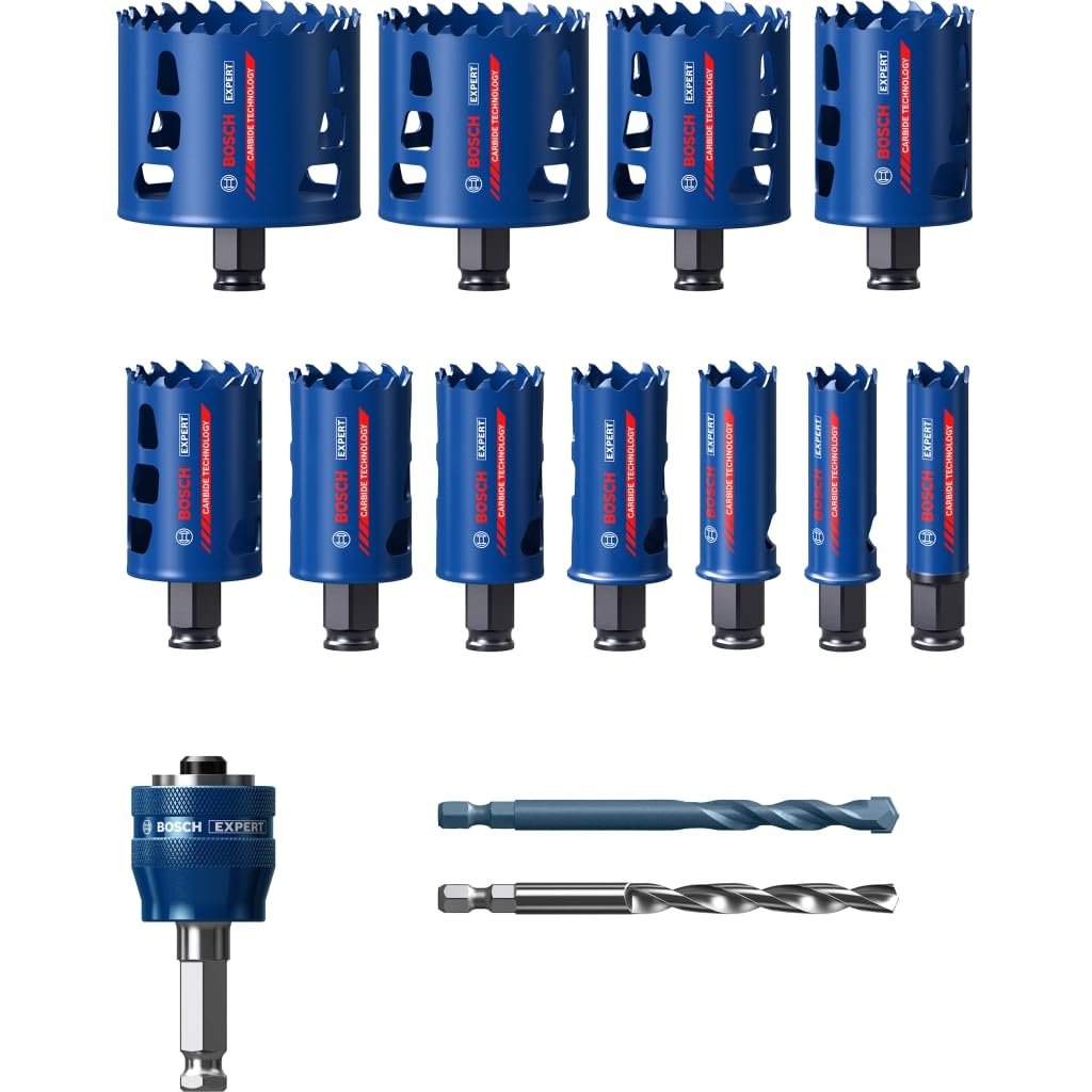 Bosch 11x EXPERT Tough Material Lochsäge Set (für Holz mit Metall, Ziegelstein, Ø 20-76 mm, Professional Zubehör Bohrmaschine/Schrauber) 3