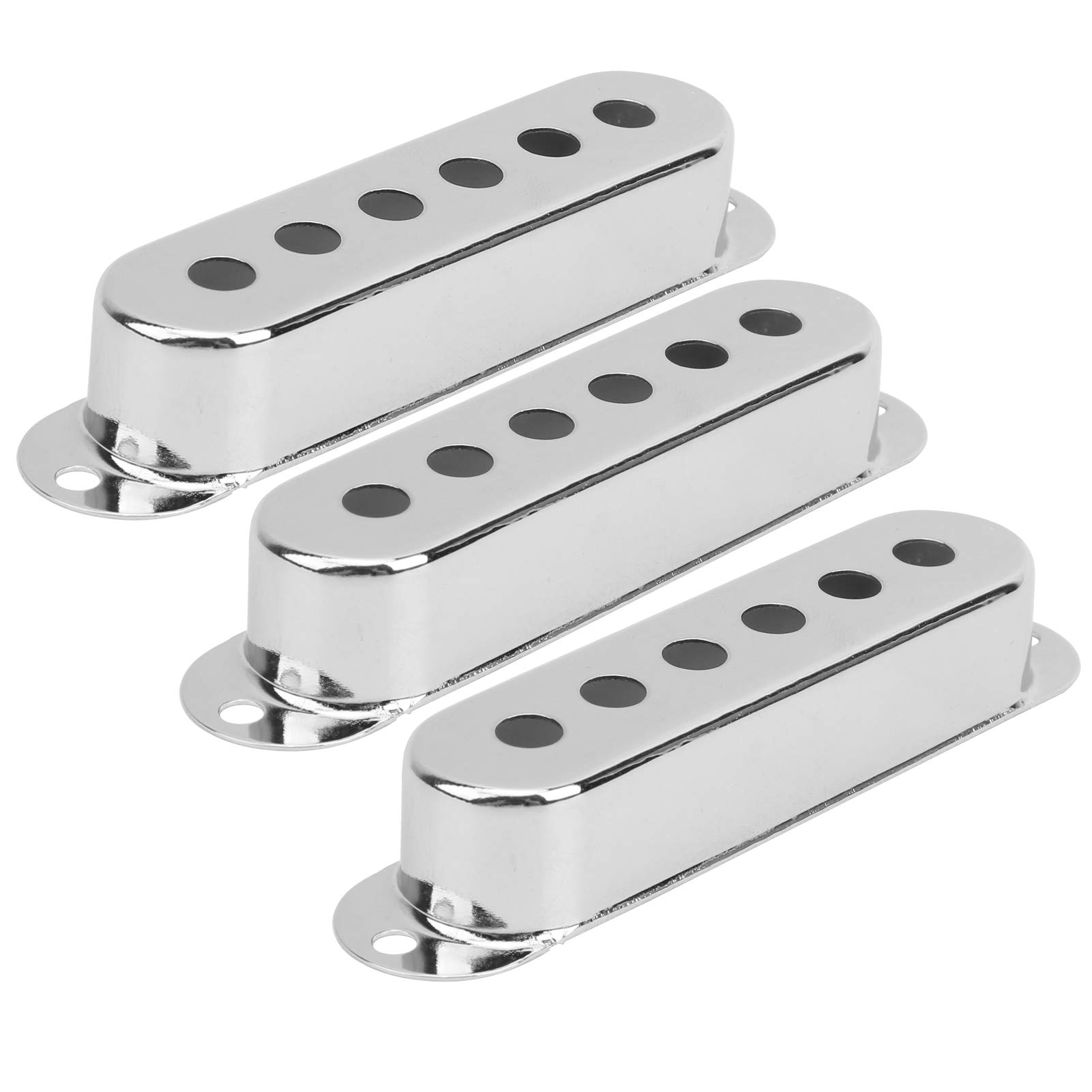 CHICIRIS 3Pcs Guitar Single Pickup Cover, Brass Single Coil Pickup Cover 48mm/50mm/52mm Stratocaster Pickup Covers for ST SQ Electric Guitar