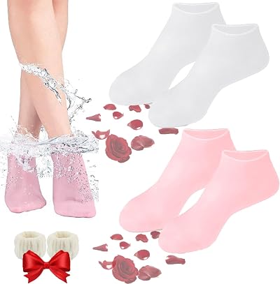 Women Moisturizing Foot Mask Exfoliating Silicone Socks Dry Cracked