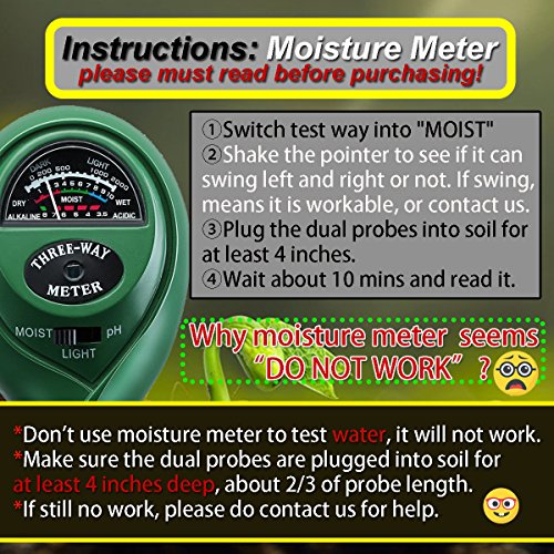 image for Antonki Soil Ph Meter Soil Tester Ph/Moisure/Light Meter Plant Sunligh