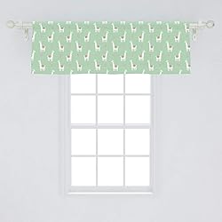 Ambesonne Llama Window Valance, Candy Cane Hearts