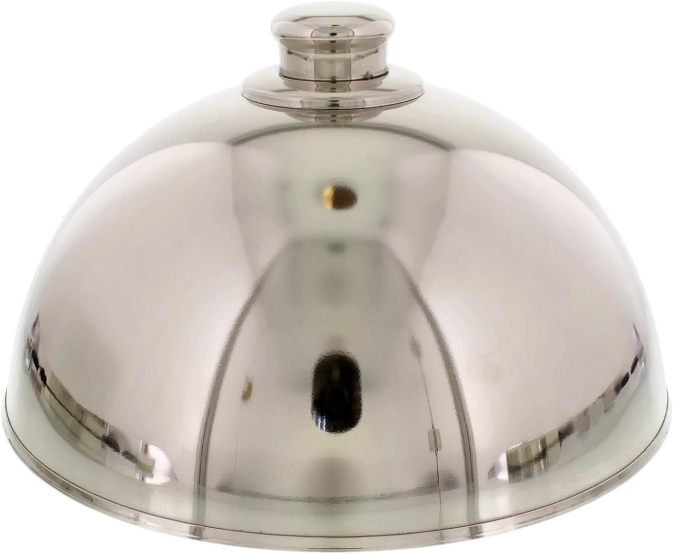 Cheftor 10" Polished Stainless Steel Cloche Dome Plate and Food Serving Cover for Fine Dining, Cakes, Appetizers, Parties, and Restaurants