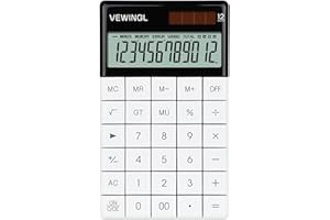 VEWINGL Laptop Keyboard Keys Calculator 12 Digit,Dual Power Battery and Solar,Desk Calculator with Large LCD Display for Office,School, Home & Business Use,Tablet Button,Automatic Sleep.6.5 * 4 in