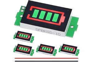 DAOKAI 5 Pcs 1/2/3/4/5/6/7/8S Lithium Battery Capacity Indicator Module 3.7V Green Battery Capacity LED Display Board for DIY