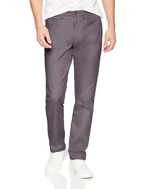 Amazon Essentials Men's Chino, Slim-Fit pants with 5-Pockets, Comfort Stretch, 38W x 28L, Grey (Previously GoodThreads)
