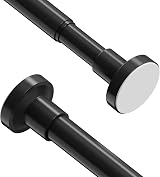 WELDUN Extendable Shower Curtain Rod 48-118cm No Drill Telescopic Black