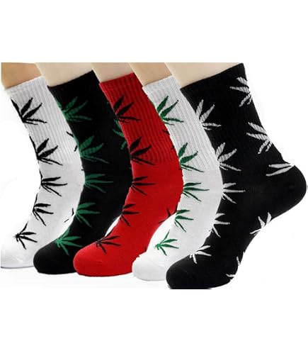 Delightmoon, Pack of 12 Pairs New Mens Sport Athletic Marijuana Weed Leaf Pot Design Cotton Socks (10-13, a) : Clothing, Shoes & Jewelry