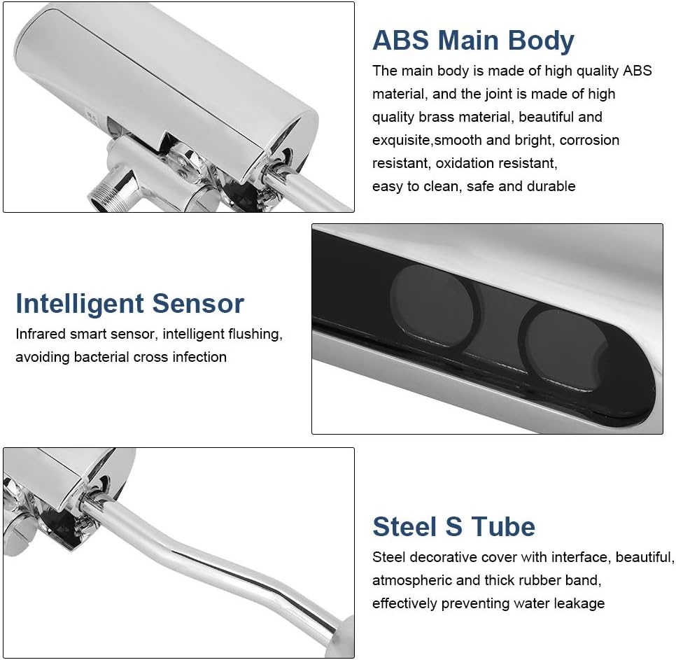 Urinal Flush Valve Wall Mounted Automatic Sensor Intelligent Touchless Toilet Urinal Flushing Tool Toilet Parts for Bathroom Toilet Flusher Fittings - Image 5