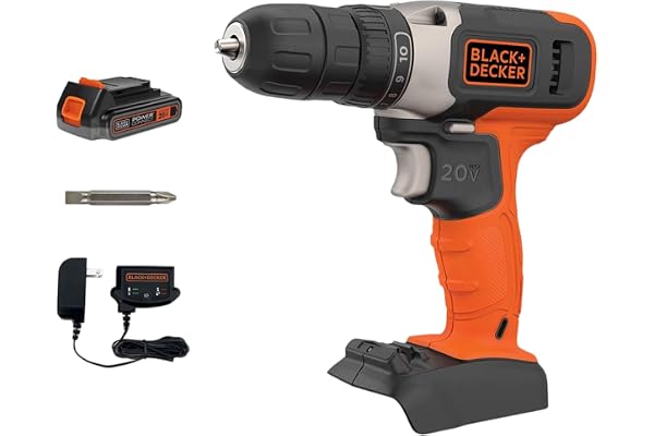 BLACK+DECKER 20V MAX* Cordless Drill, Cordless (BCD702C1)