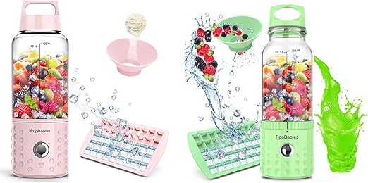 Amazon.com: PopBabies Portable Personal Blender, Smoothie Blender for  Shakes and Smoothies, USB Rechargeable Wireless Blender On the go Princess  Pink & Apple Green: Kitchen & Dining