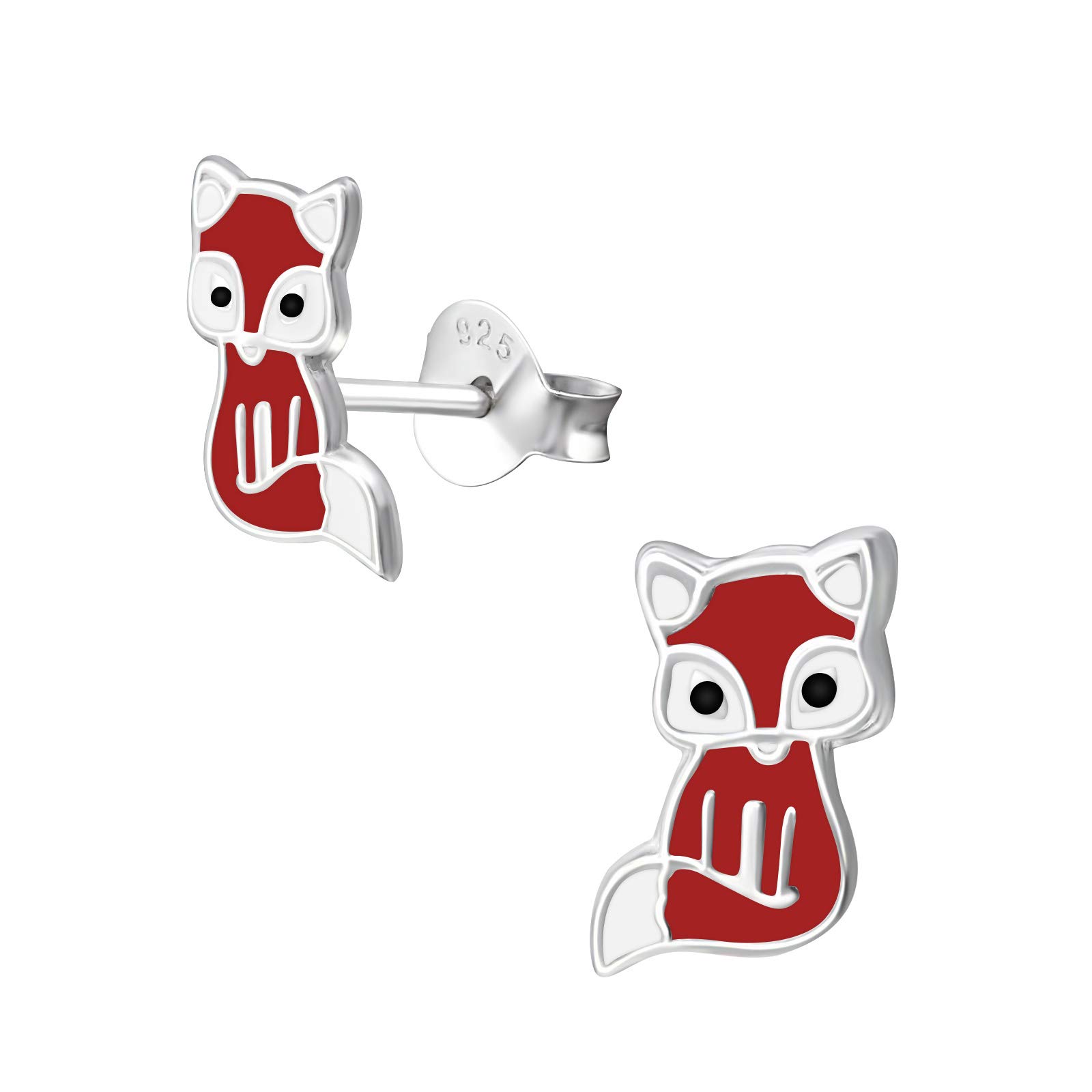 925 Sterling Silver Lightweight Hollow-Back Fox Stud Earrings for Women & Girls – Nature Jewellery Gift Boxed