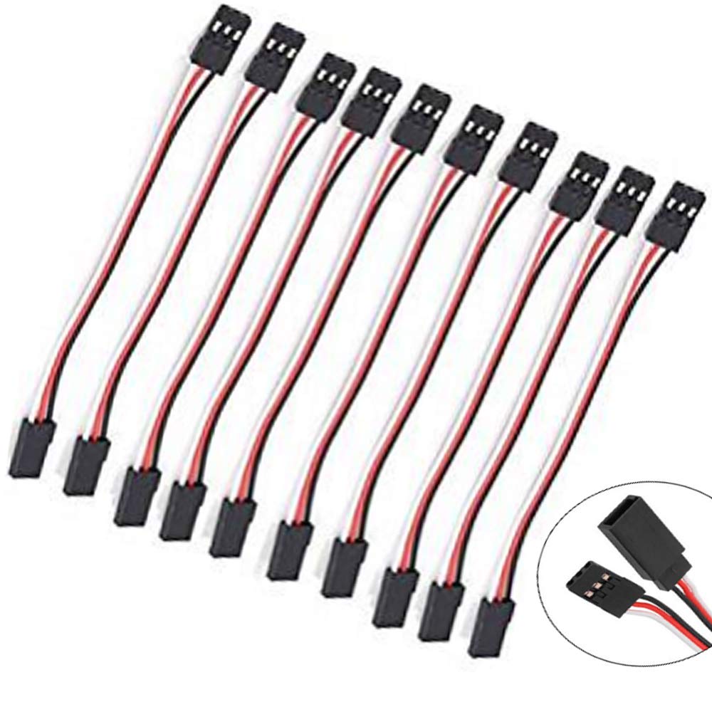 Maihuijia 10pcs 50cm JR Male to Female Servo Cable Extension Cord Lead Futaba Extension Cable (JR Male to Female)