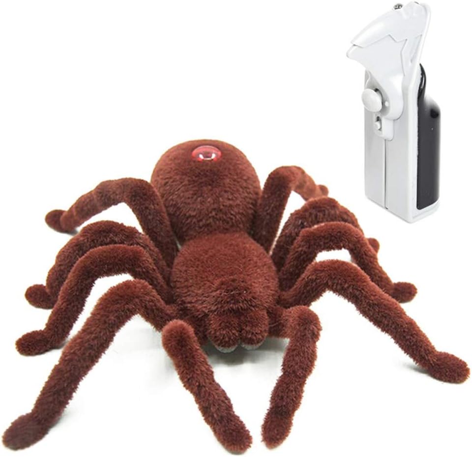Livoty 6.6 inch Remote Control 2CH Fake Spider Realistic Scary Prank Animal Toys RC Infrared (Brown)