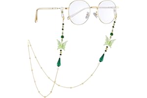 COSUCOS Butterfly Eyeglass Chain for Women - Adjustable Elf Glasses Chain for Eyewear Retainer Strap Preventing Glasses Loss