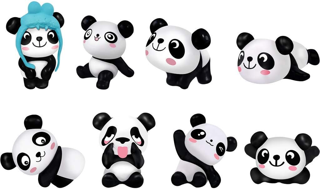 8 Stück Panda-Figuren Set – Niedliche Mini-Deko Für Kuchen, Diorama & Kinderparty