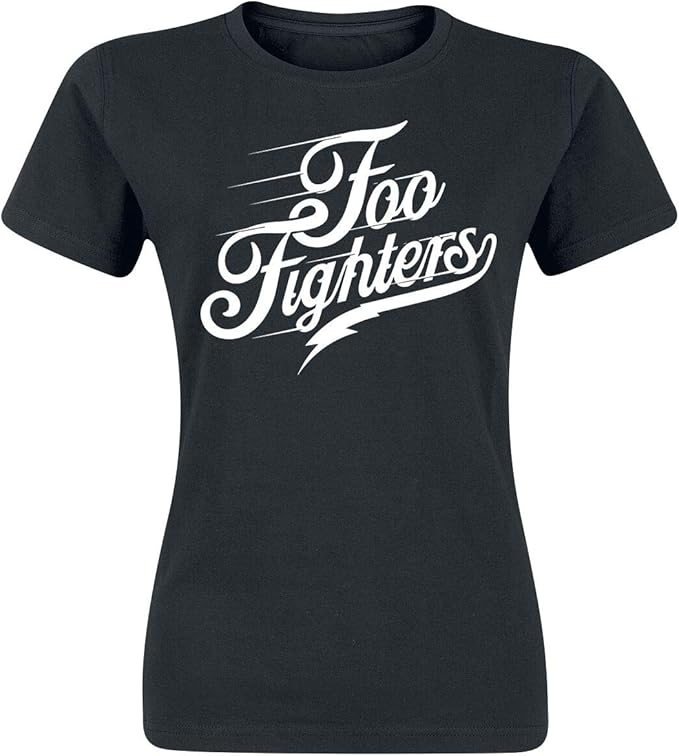 Foo Fighters Logo Women TShirt Black S, 100 Cotton, Regular Amazon.co.uk Clothing