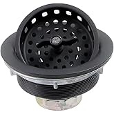 Watflow Black Kitchen Sink Drain Assembly with Sink Strainer 3-1/2 Inch and 304 Stainless Steel Screws, Fit for 3.5 Inch Kitchen Sink, All Stainless with Removable Strainer Basket and Drain Stopper…