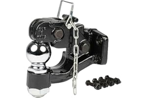 Mytee Products Pintle Hitch with 2-5/16-Inch Trailer Ball, 8 Ton Combination Hitch with Mounting Kit | Bolt On Adjustable Pin