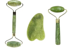 Jade Roller and Gua Sha, Face Roller(3 in 1), Facial Beauty Roller Skin Care Tools, Jade Roller for Face Facial Roller