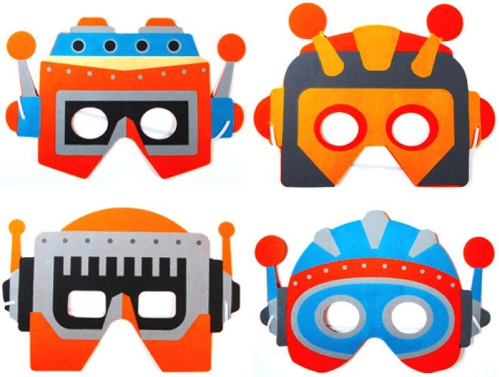 6 x Kids Foam Space Robot Masks - Party bag fillers or Fancy Dress