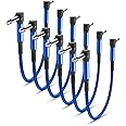 Elebase Guitar Patch Cables 6-Pack,6 Inch 6.35MM Effects Pedal Board Cord 1/4" Right-Angle Nylon Braided Audio Cable Connector Shielded TS Copper Male Line for Microphone Amp/Amplifier Mixer