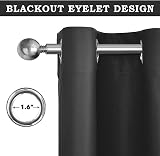 Aspire Homeware Blackout Curtains 90x90 Grey Eyelet 2 Panels Tiebacks view 7