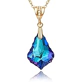 EVEVIC Austrian Crystals Baroque Pendant Necklace for Women 14K Gold Plated Hypoallergenic Jewelry Gift