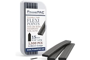FramePac Flexipoint for Picture Frames Point Driver 15mm (9/16 inch) - Compatible with Dual Drive Point Driver, Glazing Points | Framing Points | Flexi-Points | Flexipoints Refill (Pack of 1500)