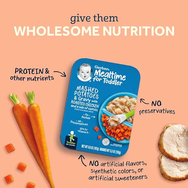 GERBER MACARONI & CHEESE WITH SIDE OF SEASONED PEAS & CARROTS, 6.6 OZ