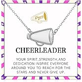 Cheer Necklace,Cheerleader Gifts,Cheerleader Necklace for Girls,Cheerleading Gifts,Cheerleading CoachGifts,CheerGifts for Daughter Granddaughter Coach,Cheer TeamGifts with Inspirational Card