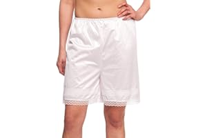Patricia Lingerie Women's Soft Satin Half Slip Cullotte Short Pettipant Customizable Snip-it with Lace Trim