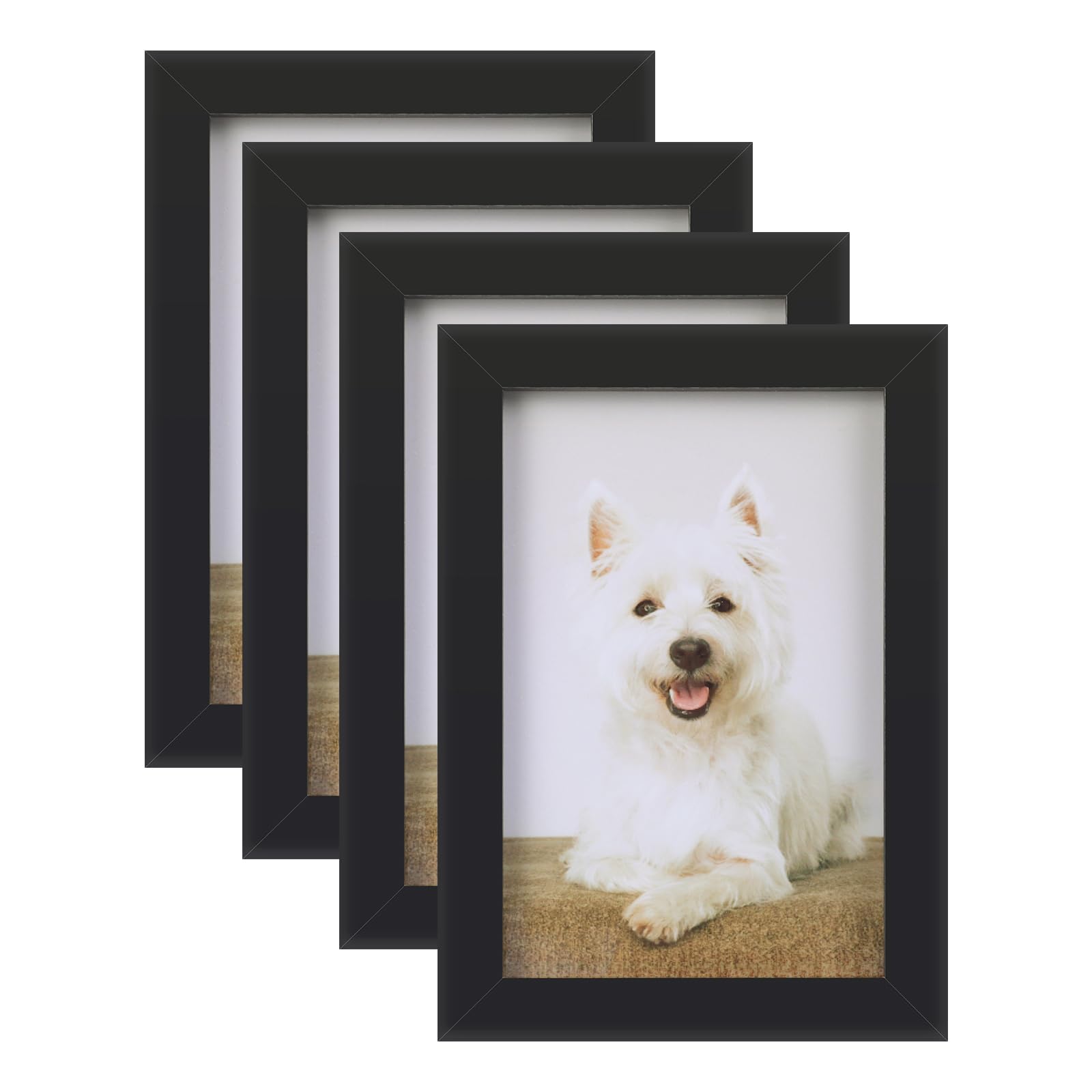 4 Pack Picture Frame, 6x4 Photo Frames Tabletop and Wall Mounting Picture Frames Small Frame with Window for Portrait Photo Landscape