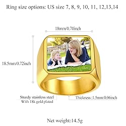 FindChic Customized Signet Photo Rings Square
