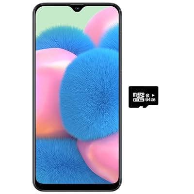 Samsung Galaxy A30S w/On-Screen Fingerprint (64GB, 4GB) 6.4", Triple Camera, Dual SIM GSM Unlocked A307G/DS - US + Global 4G LTE International Model (64GB + 64GB SD + Case Bundle) (Black)