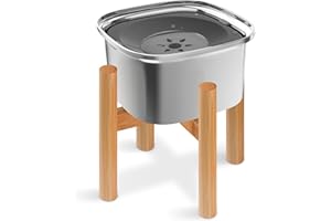 Decflow 3L Elevated Dog Water Bowl, Stainless Steel Raised Food Dispenser with Stand, Large Capacity No Spill Dog Water Bowl for Small, Medium and Large Dogs