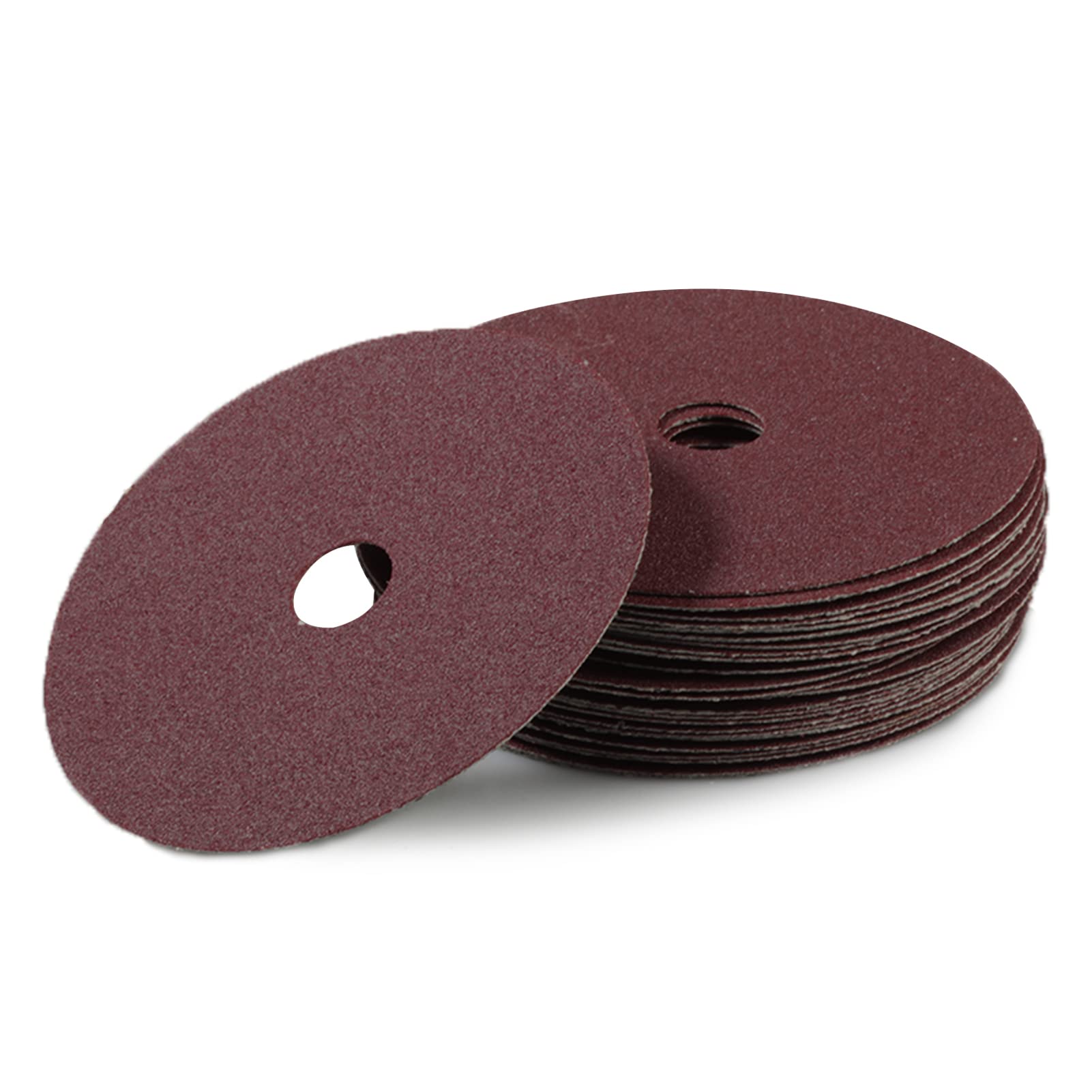 LEONTOOL Aluminum Oxide Resin Fiber 25pcs 4-Inch Resin Fiber Sanding Discs Center Hole 120 Grit Sanding Disc for Angle Grinders