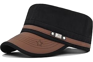 YeeHeen Cadet Army Cap for Men Women Twill Military Corps Hat Flat Top Cap